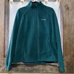 Teal Columbia Fleece Zip Up Jacket Women's XL